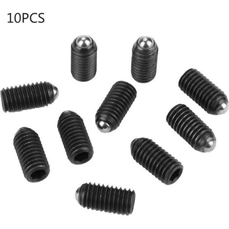 Piston À Bille - M8x16 mm - Acier Au Carbone - Pour Dispositifs Mécaniques Et Automatismes - 10 Pièces (1/5)
