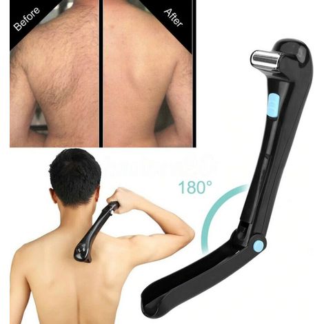 Rasoir électrique pliable professionnel pour dos, tondeuse corporelle DIY, épilation du dos homme, rechargeable sans fil