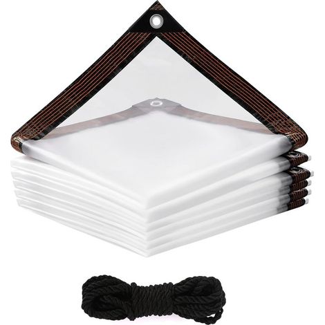 Imperméable Bâche Transparente avec Œillets 2 x 2m Bache de Protection Exterieur Bache Etanche avec Corde 5m Bâche Imperméable Transparente pour Camping Plantes Balcon Serres Mobilier de Jardin (1/5)
