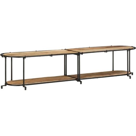 TV-Regal 200x42x40 cm Raues Mangoholz