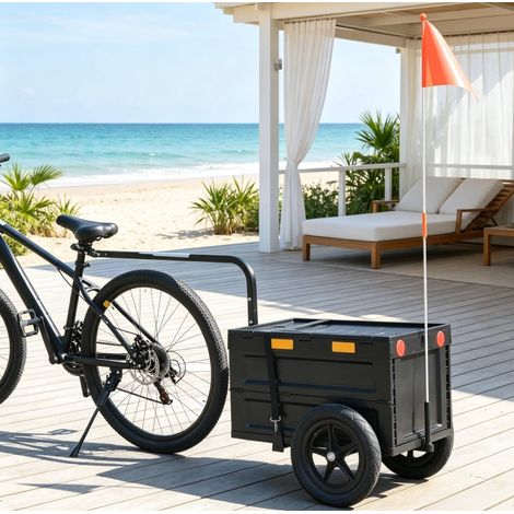 65L Anhänger Fahrrad Fracht Transport Trolley Faltbare Kunststoffhülle (1/5)