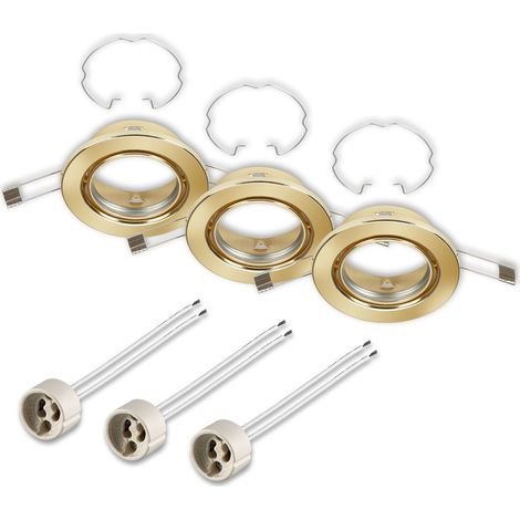 Einbauleuchte Einbaulampe 3er Set GU10 schwenkbar IP23 Ø8,6 cm Gold Briloner (1/5)