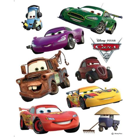 Stickers géant Cars Flash McQueen et Martin