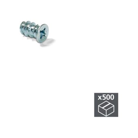 Emuca Tornillos, cabeza plana Pozidrive, D. 6,2 mm, 11 mm, Euro, Acero, Zincado, 500 ud. - (1/2)