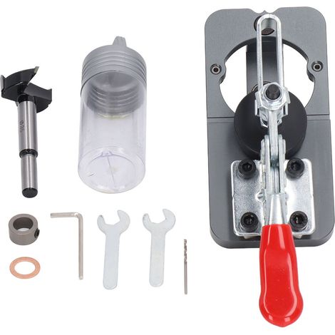 Kit de positionneur de charnières 35 mm, gabarit de perçage pour portes d’armoire, guide de poinçonnage pour installation de meubles (1/5)