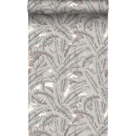 papier peint feuilles de palmier gris argileux - Origin Wallcoverings (1/5)