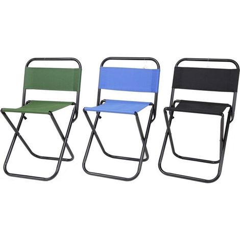 TRADE SHOP - Set 3pz Sedia Pieghevole Da Pesca Campeggio Sgabello Resistente Spiaggia Picnic 023247 - (1/5)