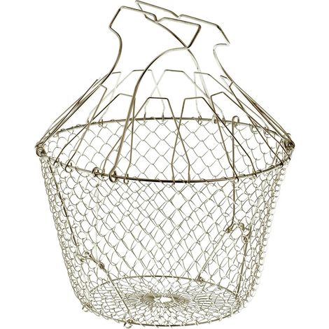 Panier à Salade Pliant INOX, raidisseurs - Ø22,5cm (1/5)
