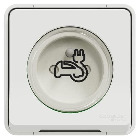 Schneider Electric – Prise de courant 2P + T renforcée pour VE – MUR39010 – Saillie – Indice de protection IP44 – Pour installation en extérieur