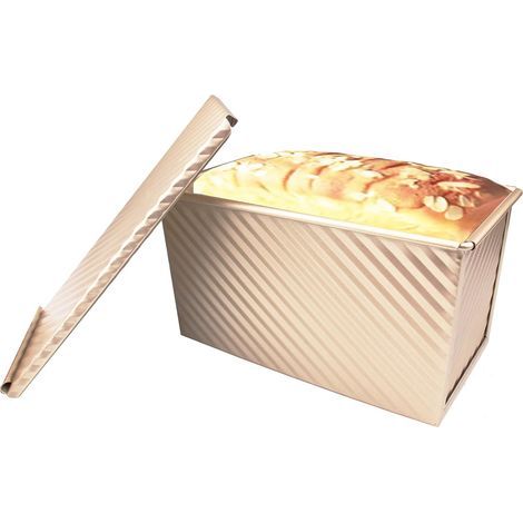 Antihaft-Brotform, Kuchenform aus Kohlenstoffstahl mit Schiebedeckel, schnelles und perfektes Herauslösen, Belüftungslöcher für optimale Wärmeleitung (Wellenform) - Fei Yu (1/5)