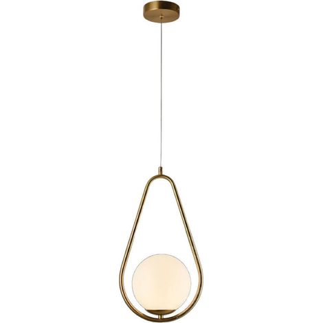 TrAdE Shop Traesio - Lampadario A Sospensione Design A Goccia Bronzo Metallo Con Sfera Lampada Attacco G9 A27 - (1/5)