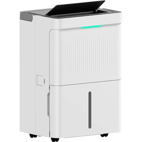 Déshumidificateur blanc 35 L par jour, réservoir 5,5 L, affichage LED, minuterie 24 h, pour 40-100 m², efficace contre humidité maison