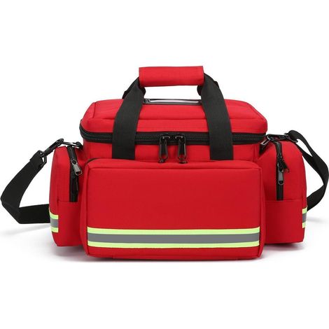 Notfalltasche leer, Deluxe Traumatasche mit Trennwänden, Rot