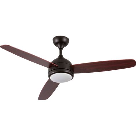 Ventilatore da soffitto Dayron Vermont nero con luce, 3 pale, 56W, 6 velocità