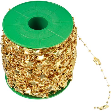 Guirlande de Perles Fausses Étoiles DIY pour Décoration de Noël, Mariage et Bouquet (Étoile Dorée à Cinq Branches) (1/5)