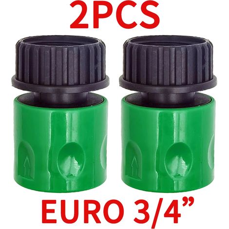 (pour EURO (2PCS) C) Raccord rapide 3/4'' à embout cannelé EURO pour tuyau d'arrosage PE 16 mm ou 20 mm, système d'irrigation goutte à goutte pour jardin (1/5)