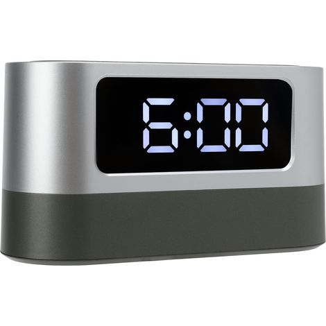 Réveil porte-stylo avec mémoire de l'heure, affichage de la date et de la température, horloge LED adaptée à une utilisation au bureau et en résidence étudiante, blanc. (1/5)