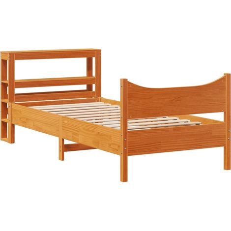 Maison Exclusive - Estructura cama con cabecero madera pino marró