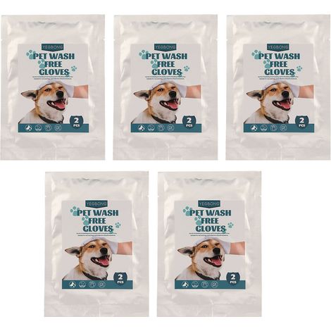 Lot de 10 gants de toilettage SPA pour animaux de compagnie, lingettes anti-odeurs et anti-taches pour chiens et chats (1/5)