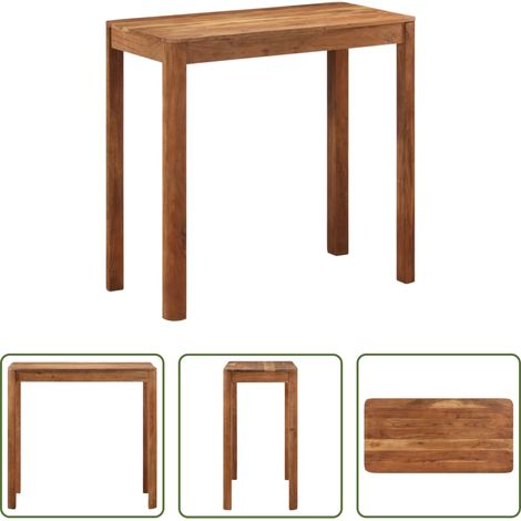 Bois d'acacia - Table de bar bois massif d'acacia et finition miel 110x55x106cm (1/5)