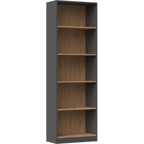 FLORENCE - Librería con 5 estantes - Dimensiones 182x60x30 cm - Unidad de almacenamiento de libros (1/4)
