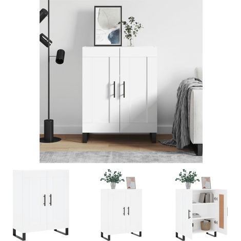 The Living Store - Sideboard Weiß 69,5x34x90 cm Holzwerkstoff (1/5)