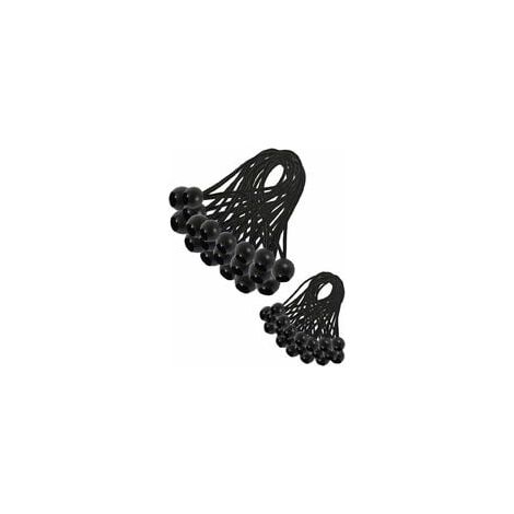 30 Pièces Tendeur Elastique, Tendeur Bache, Sandow Elastique, Tendeur Élastique pour Pavillon, Bâche, Camping, Tente, Rideaux Harnais d’Extension(200mm and 150mm) (1/5)