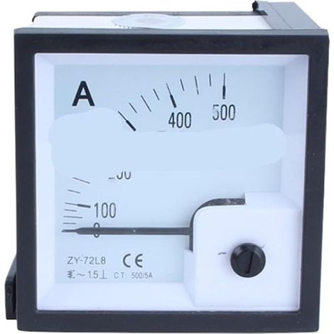 Voltmètre analogique carré ZY-72L8 500/5A, à aiguille (1/4)