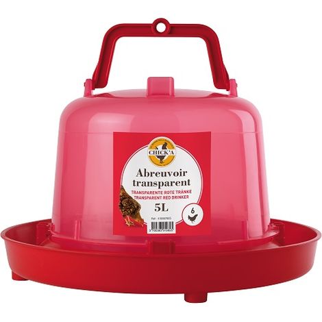 Abreuvoir rouge 5L transparent (1/2)