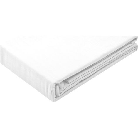 Drap Housse Taille 90x190 cm 100% Coton Biologique Couleur Blanc Modèle Horizon Linge de lit pour Maison Doux et Confortable (1/5)