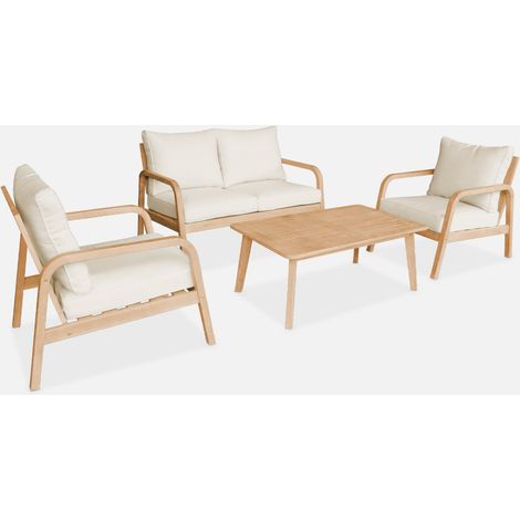 Conjunto de muebles de jardín de madera acacia, 4 plazas