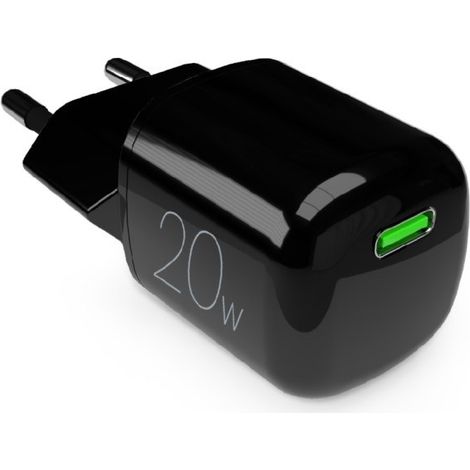 USB-C GaN 20W Wandladegerät – Schwarz (1/2)