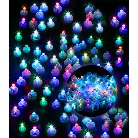 100 pièces - Ballons lumineux LED - Mini guirlandes lumineuses rondes - Lumières clignotantes - Fêtes - Mariages - Anniversaires - Rouge - 100 pièces (1/5)