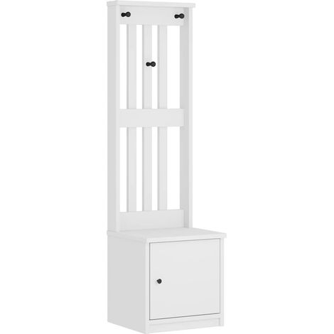 Portemanteau SANDNES blanc 45x40x159,5 cm bois massif pin (1/5)