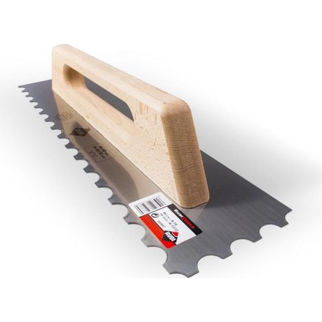 Peigne à colle acier 28 cm - dents inclinées 10x10cm - manche rubiflex - RUBI