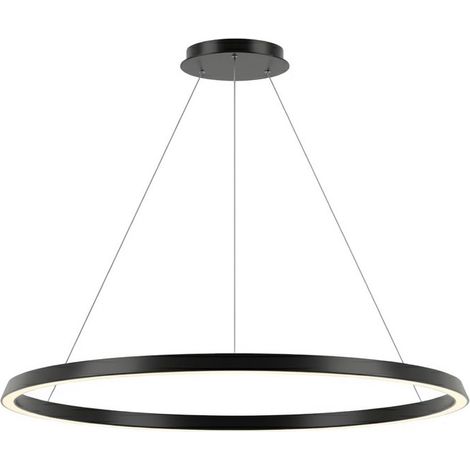 LEDS C4 Circular Plafonnier LED noir 60W 2700K à éclairage indirect (Dali Dimming) de 120 cm de diamètre.