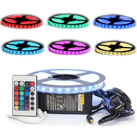 Sysled – Ruban LED RGB étanche IP67 5m – 60 LED/m – 5.5W/m – 390 lumens/m – Installation simple pour éclairage intérieur et extérieur (1/5)