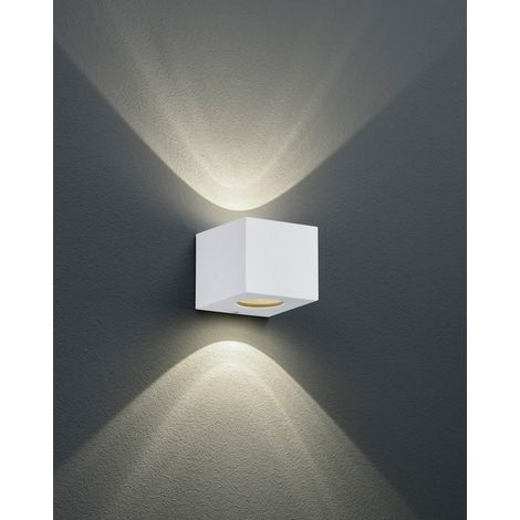 Applique Led Esterno 2Luci Cubo Bianco Diffusori Intercambiabili Cordoba GD Trio (1/5)