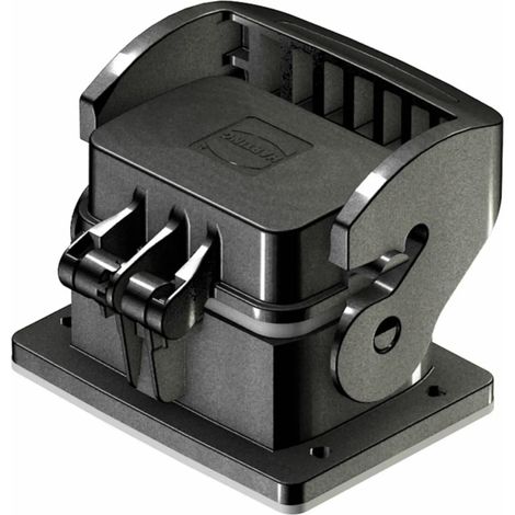 [GEBRAUCHT] B-Ware Harting Anbaugehäuse Gehäuse Kunststoff Schwarz 6 B Längsbügel Klappdeckel