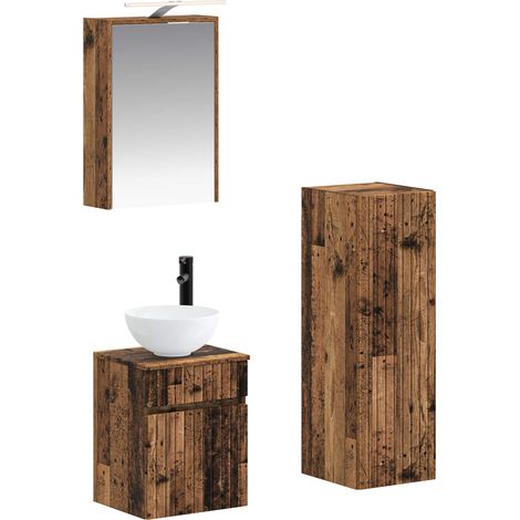 Ensemble de mobilier de salle de bain 4 pcs Bois ancien vidaXL (1/5)
