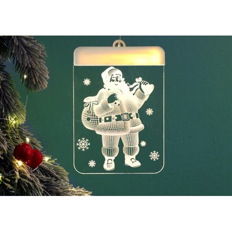 Décoration de la lampe de Noël à l'extérieur Noël, pendaison de la lampe de sapin de Noël 3D, décoration de la Chambre de sapin de Noël à l'intérieur et à l'extérieur avec guirlande de sapin de Noël p