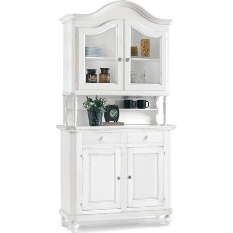 Credenza Alzata Legno 2 Porte Colori Legno: Bianco Opaco