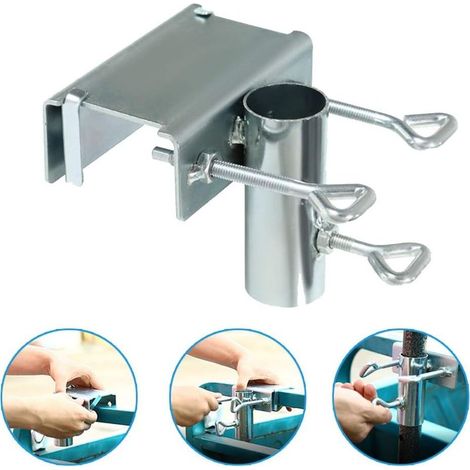 Pince Support Universel pour Parasol – Compact et Stable sur Balcon, Terrasse, Jardin, Plage ou Patio (1/4)