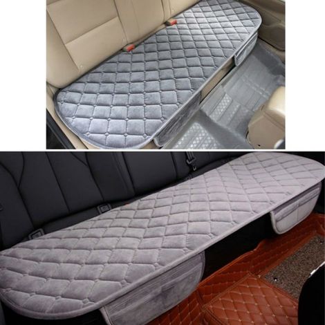 Coussin De Siege Auto - Velours Doux - Antidérapant - Pour Siège Avant Et Arrière - 133 X 48 Cm Et 48 X 50 Cm - Gris - 1 Pièce (1/5)