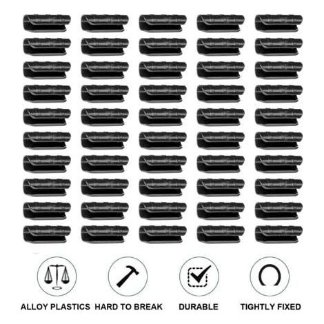 Lot de 50 clips pour serre de jardin 25mm pour fixation de filet pare-soleil, film plastique (1/5)