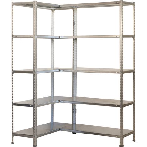 Simonrack L-Regal aus verzinktem Metall mit 10 Regalen