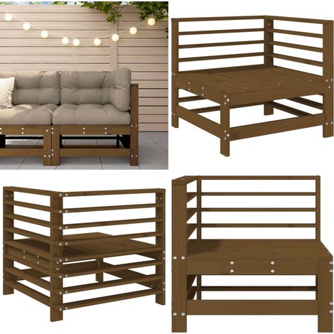 Garten-Ecksofa Honigbraun Massivholz Kiefer - Gartensofa - Eckbank - Lounge Möbel - Gartenmöbel - Holzmöbel - Home & Living (1/5)