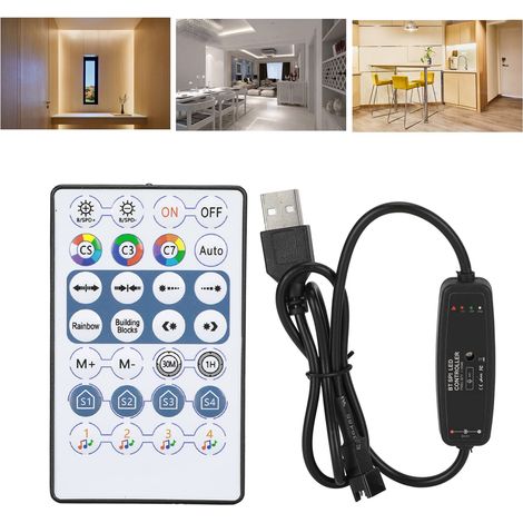 Controller USB – striscia luminosa dai colori onirici – app RGB – modalità musica – colore fantasma – striscia LED