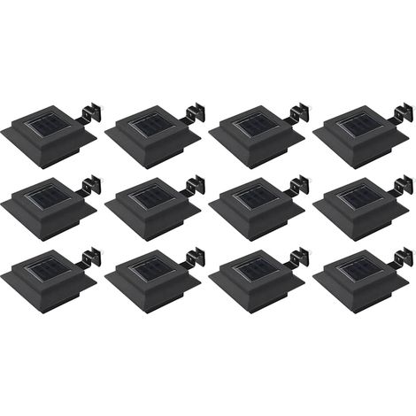 Solar-Außenleuchten 12 Stk. LED Rechteckig 12 cm Schwarz