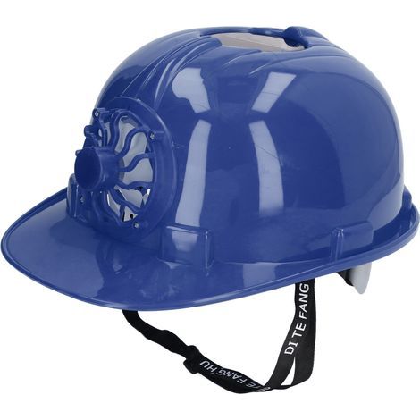 Ventilated Safety Helmet with Solar Fan – Dark Blue, Lightweight and Breathable for Outdoor Work (1/5)